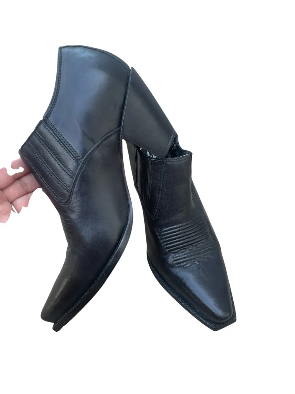Charlie 1 Horse by Lucchese, Black Leather Western‎ Bootie, Size 6.5B, EUC
